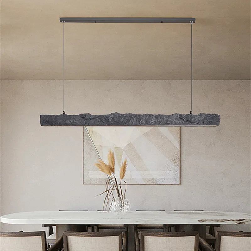 Nordique minimaliste Wabi-Sabi vent LED bande Restaurant suspension lumières décor à la maison salle à manger Bar lustre suspendus luminaires
