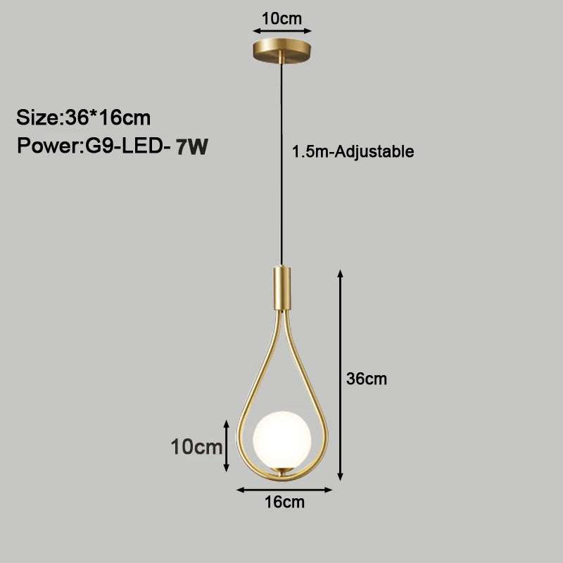 Suspension LED d'intérieur avec cordon G9