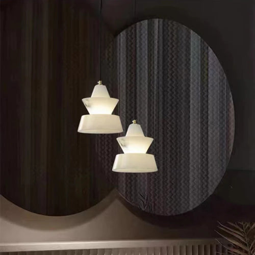 Petite suspension en marbre naturel espagnol moderne minimaliste Led 2024 lampe à main en marbre décor Restaurant salle à manger luminaire