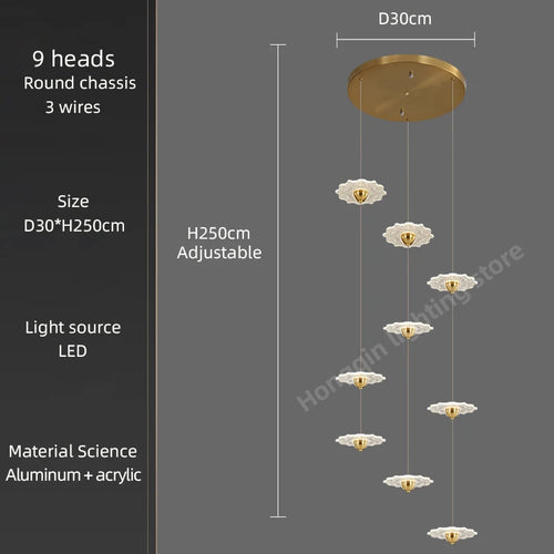 lustre moderne à led pour éclairage intérieur décoratif - vue 17 sur 26