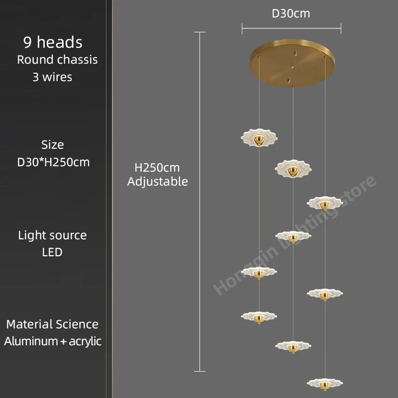 lustre moderne à led pour éclairage intérieur décoratif - vue 16 sur 26