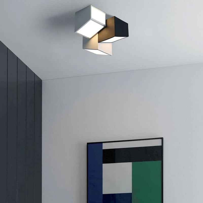 Plafonnier LED créatif géométrique déco