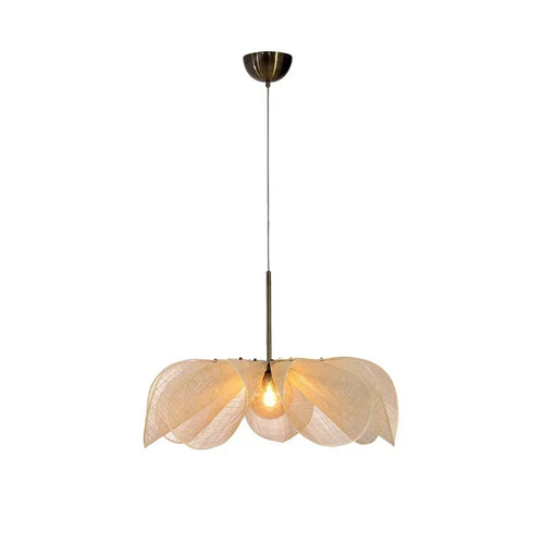 Wabi Sabi Fabric Pendant Light Flower Chandelier Suspension Hanging Light for Living Dining Room - vue 6 sur 8