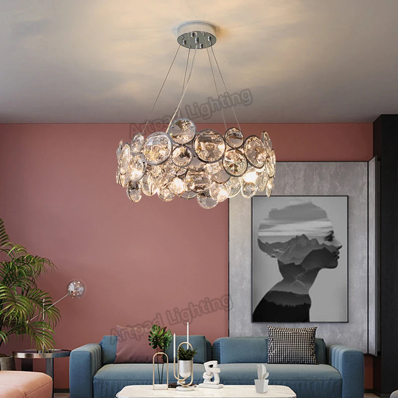 Lustre LED cristal salon moderne chambre romantique salle manger