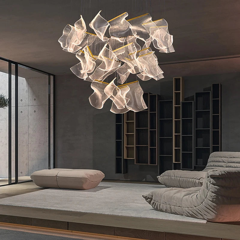 lustre en acrylique à led pour décoration intérieure élégante - vue 4 sur 14