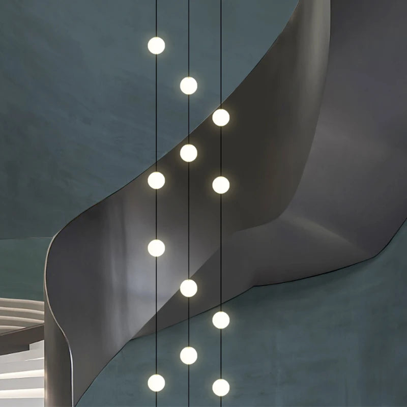 lustre long moderne minimaliste pour duplex villa appartement - vue 4 sur 15
