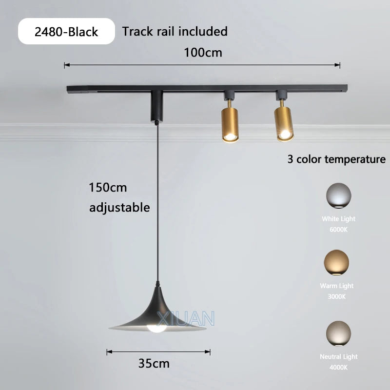 table à manger wabi-sabi rétro éclairage led sur rail - vue 10 sur 17