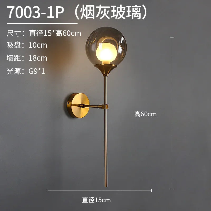 applique murale moderne à led en forme de boule décorative - vue 11 sur 11