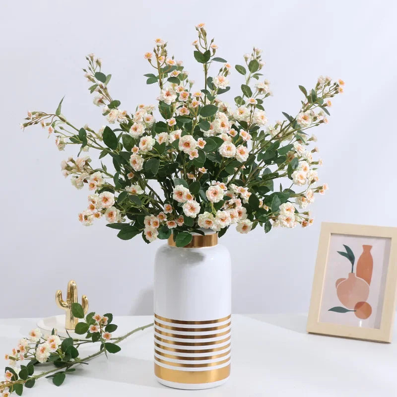 lot de 5 roses artificielles en soie pour décoration florale - vue 6 sur 13