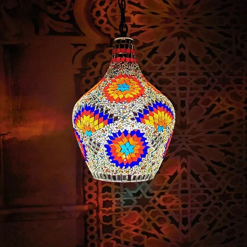 lustre en vase d'art bohème pour décoration intérieure artisanale - vue 14 sur 13