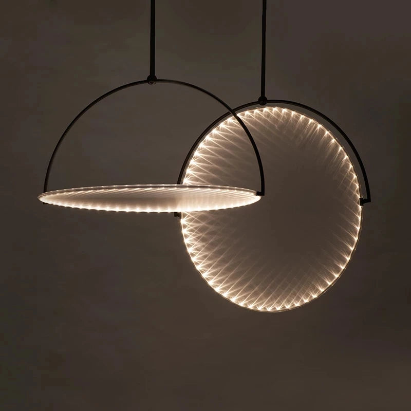 lustre nordique en fer noir pour éclairage intérieur - vue 2 sur 8
