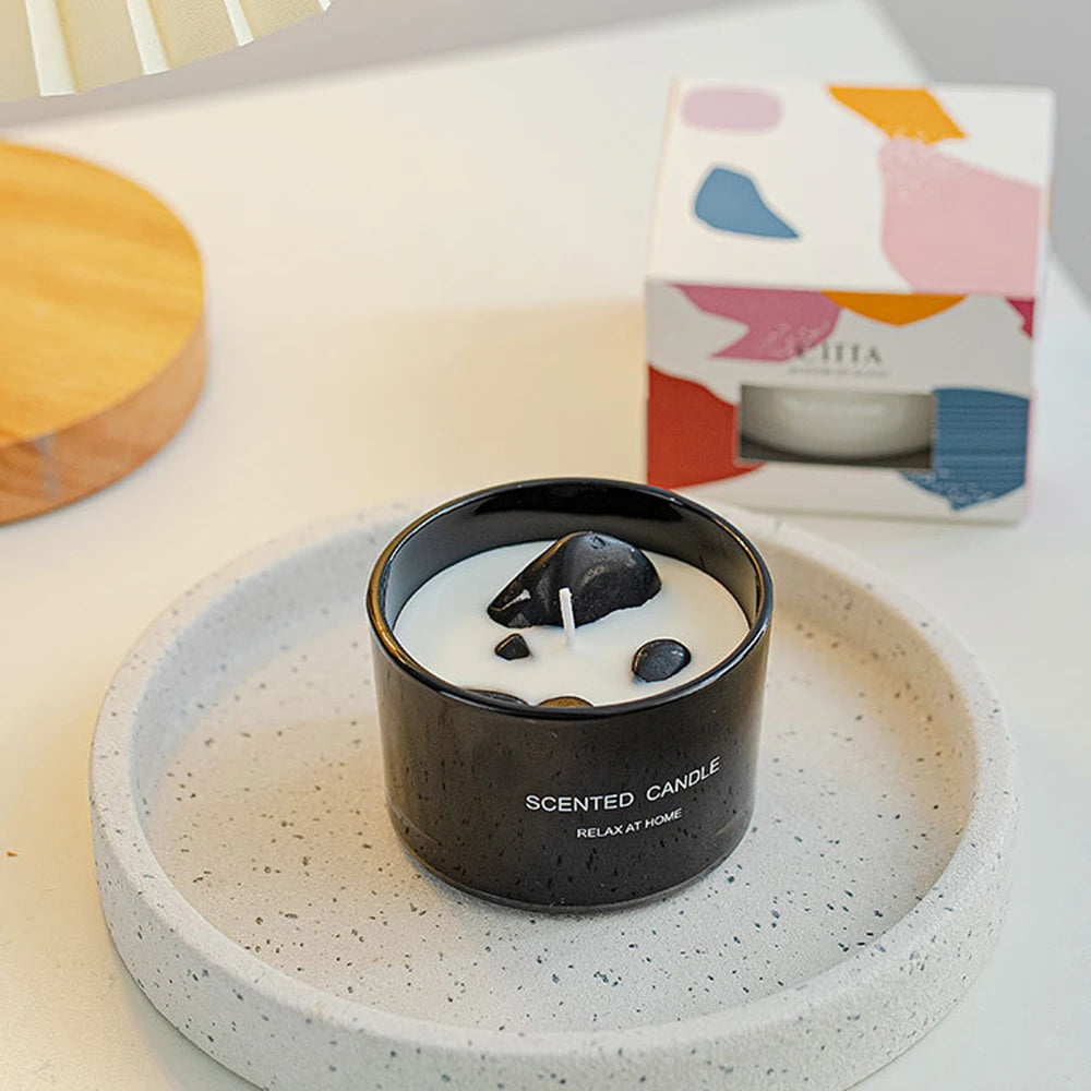 bougie parfumée en cire de soja pour aromathérapie et décoration festive - vue 4 sur 11