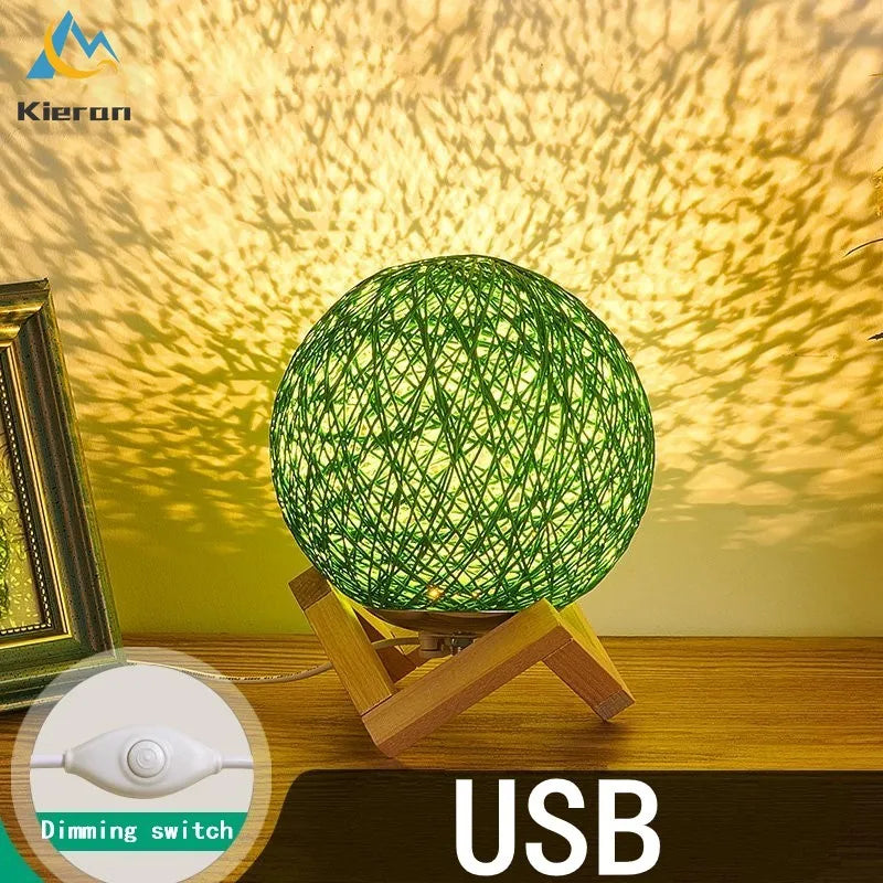 Lampe bois massif LED boule - vue 4 sur 11