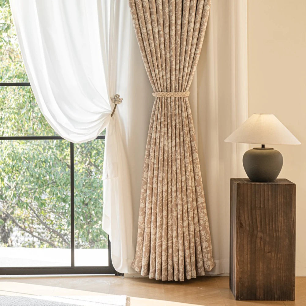 Rideau occultant floral moderne pour salon chambre - vue 3 sur 10