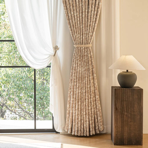 Rideau occultant floral moderne pour salon chambre - vue 4 sur 10