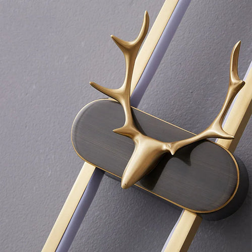 applique murale tête de cerf en cuivre réglable pour décoration intérieure - vue 6 sur 7
