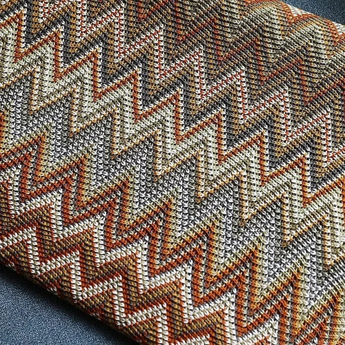 plaid bohème tissé à pompons style carreaux canapé - vue 6 sur 6