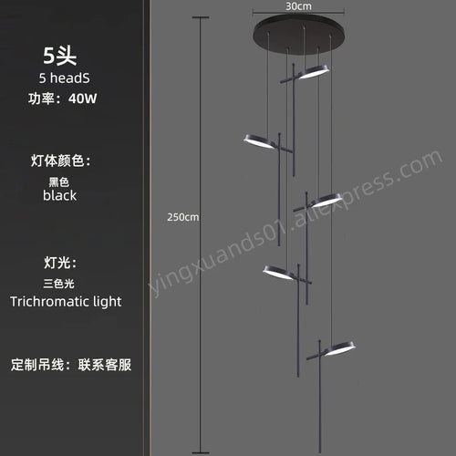 lustre moderne suspendu en acrylique design créatif 2023 à LED - vue 11 sur 17