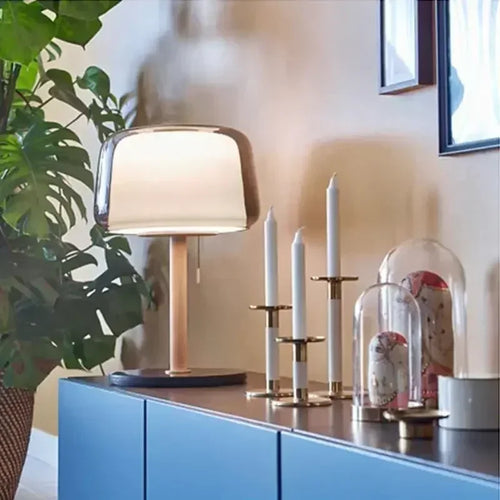 lampe de chevet design moderne en verre haut de gamme 2024 - vue 2 sur 7