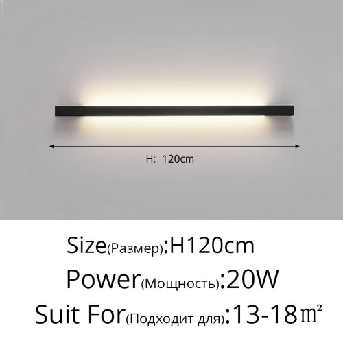 applique murale à bande led minimaliste moderne et créative - vue 11 sur 16