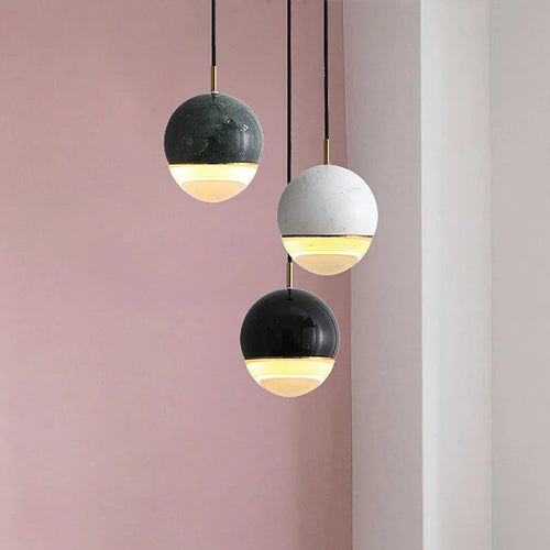 plafonnier nordique créatif en forme de lune led suspension