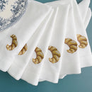 Serviette de table lin brodé motif croissant personnalisable