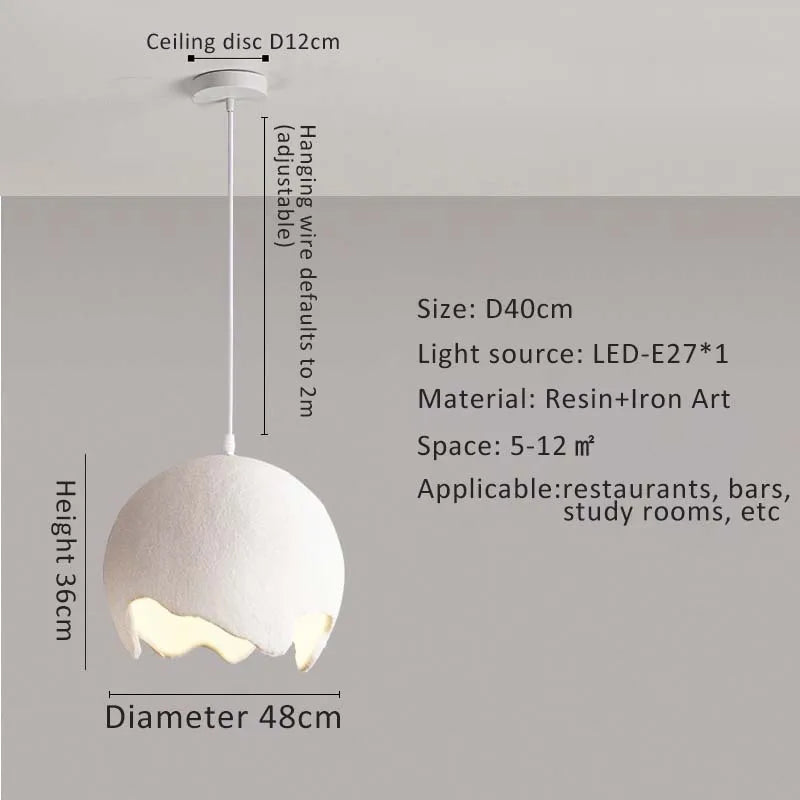 lustre nordique minimaliste wabi sabi à led pour décoration intérieure