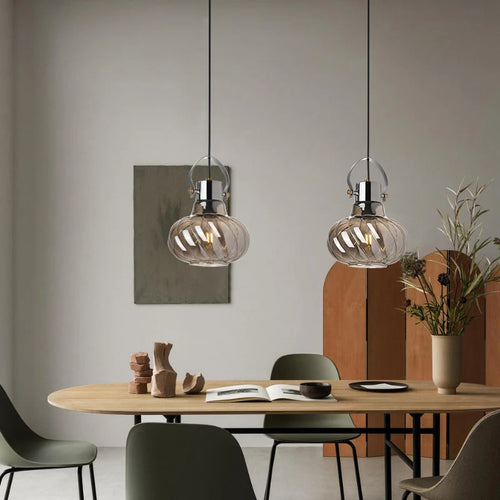 Suspension design en verre nordique décoratives pour loft bar - vue 4 sur 12