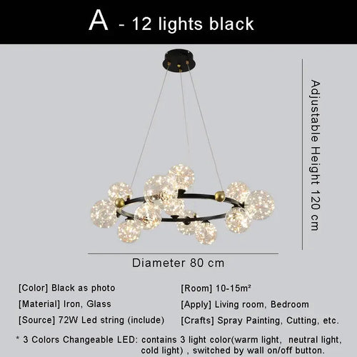 lustre led moderne design nordique pour décoration intérieure - vue 17 sur 18