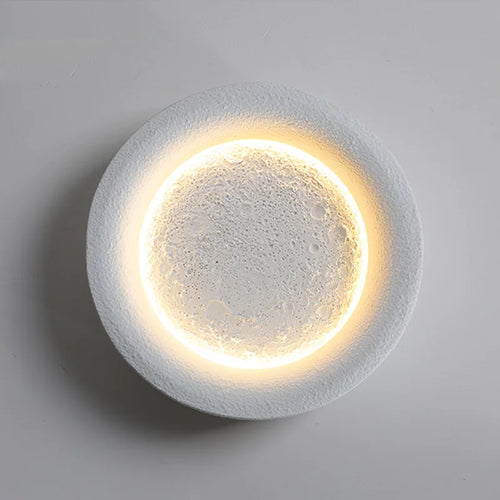 applique murale créative pleine lune étoilée en gypse avec led