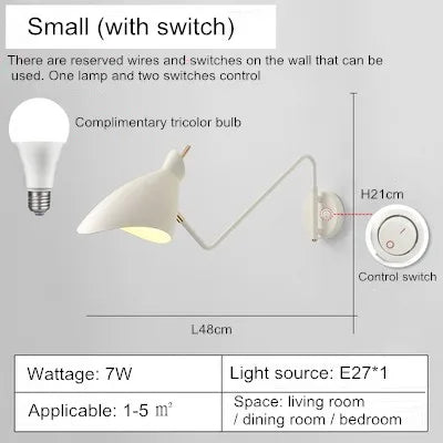 applique murale réglable à bras long design créatif LED - vue 12 sur 11
