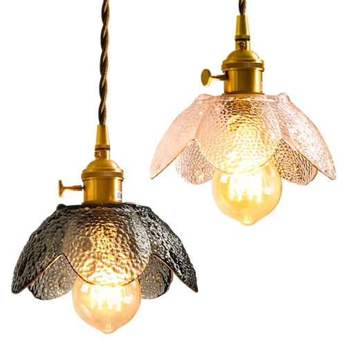 suspension LED en laiton et verre design nordique moderne et antique - vue 10 sur 10