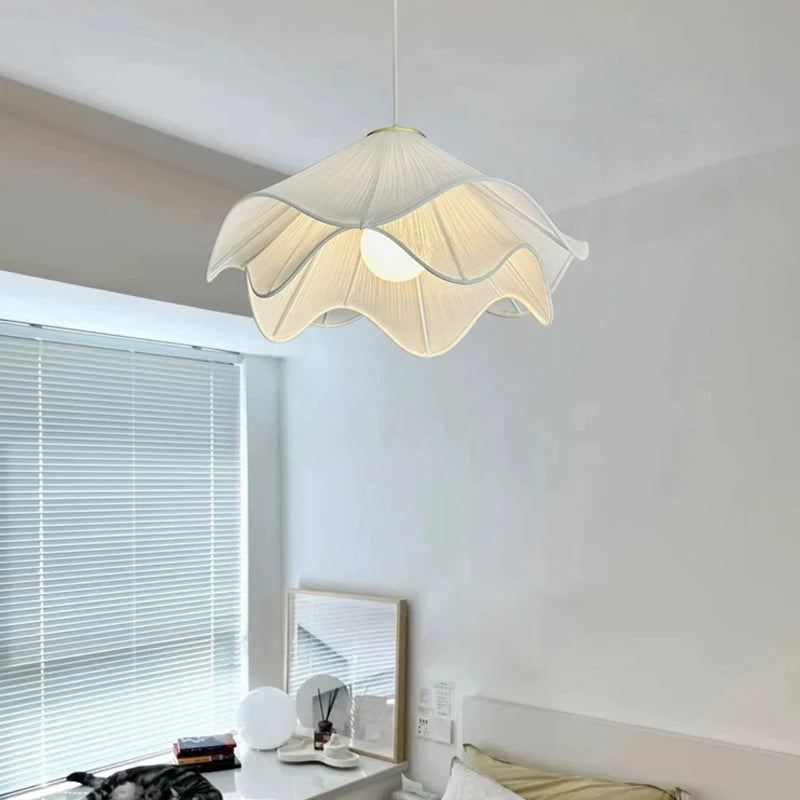 Suspension LED en tissu de Style crème minimaliste nordique