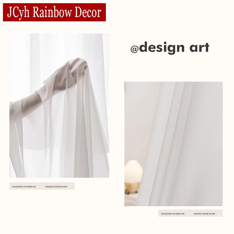 Voilage moderne translucide pour salon chambre balcon - vue 6 sur 7