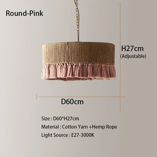 Suspension Vintage à franges en tissu ficelle - vue 11 sur 10