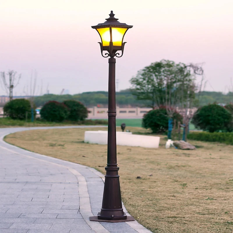 lampadaire de jardin rétro en aluminium antirouille étanche - vue 3 sur 8
