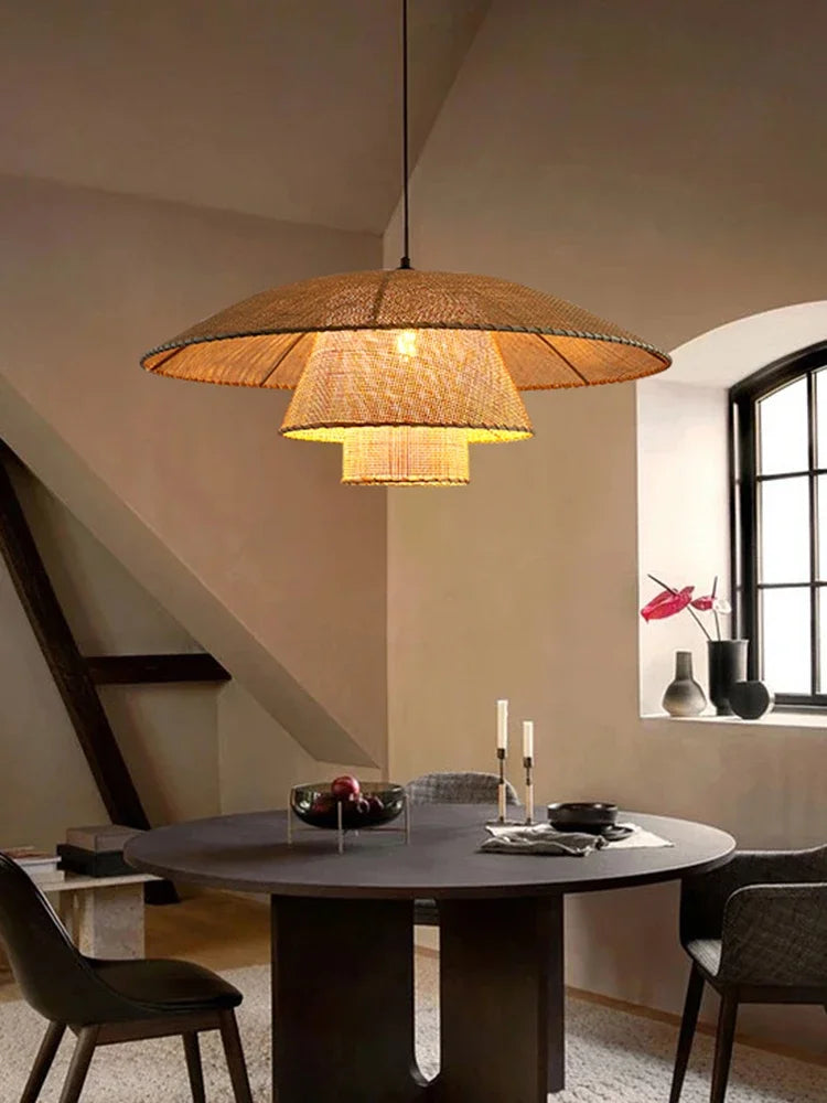 lustre japonais personnalisé pour restaurant bar et décoration intérieure zen - vue 3 sur 9