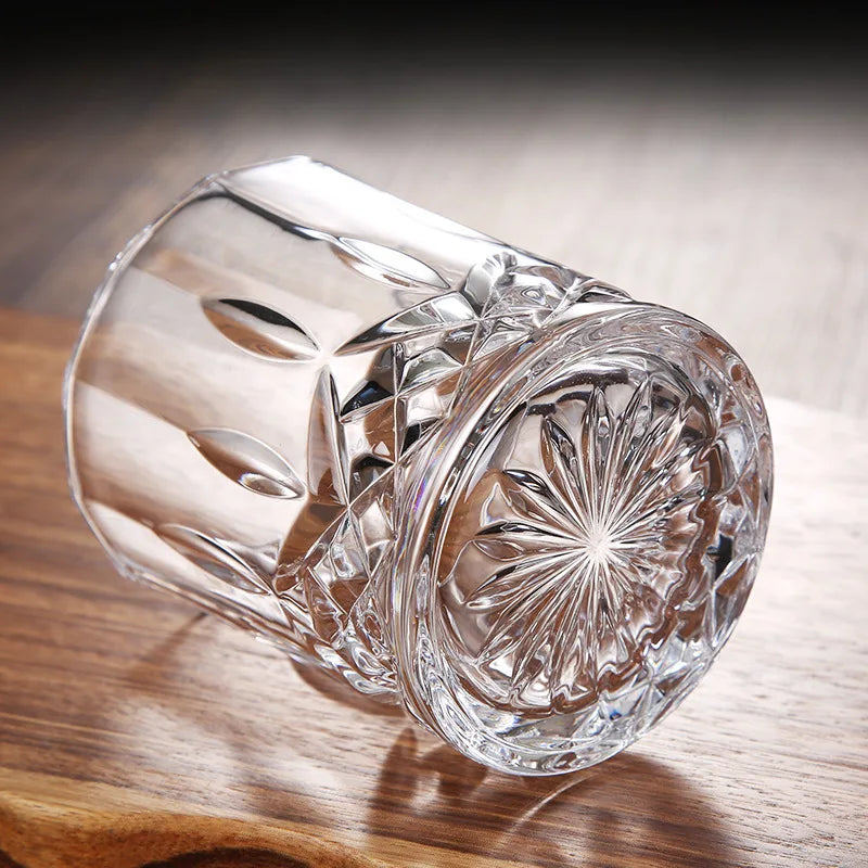 Lot verres whisky cristal relief bar maison élégant