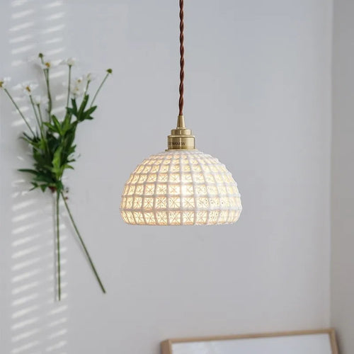 suspension loft vintage en céramique nordique led - vue 4 sur 6