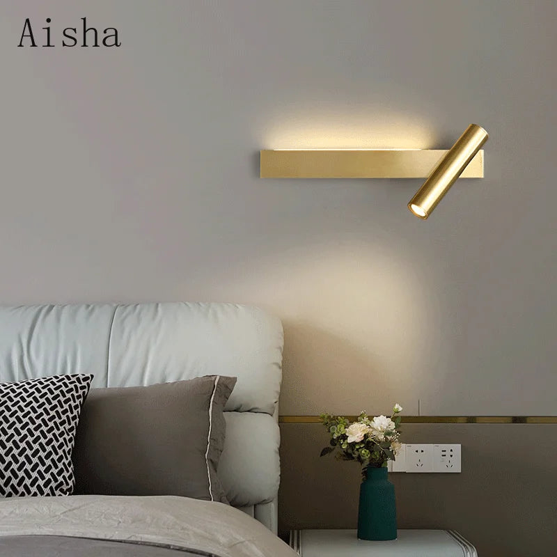 applique murale en cuivre décoration moderne lumière led créative - vue 4 sur 14