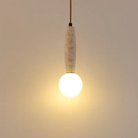 lustre led vintage avec suspension en pierre naturelle