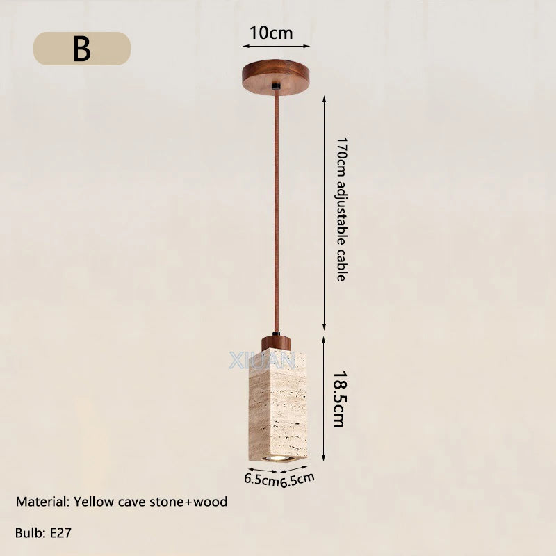 lustre led en pierre de grotte style wabi-sabi - vue 8 sur 11