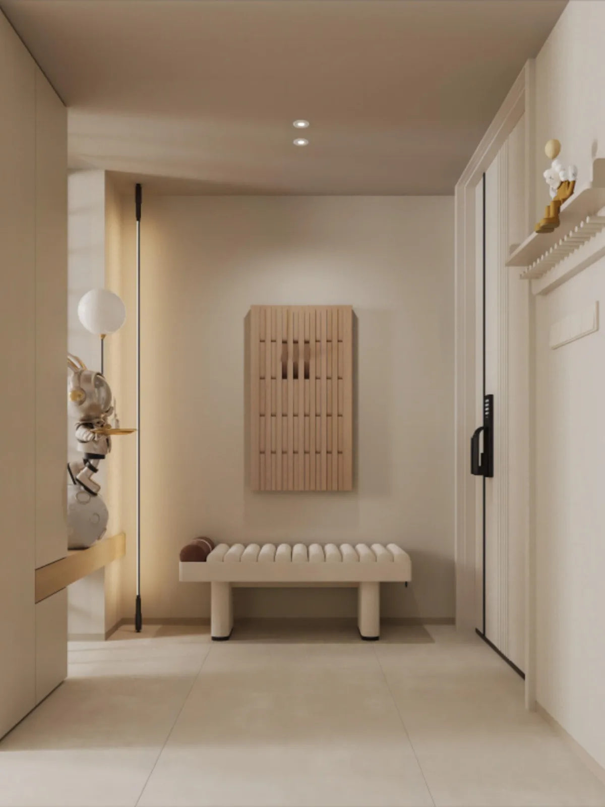 porte-manteau mural en bois pour vêtements et clés - vue 6 sur 18