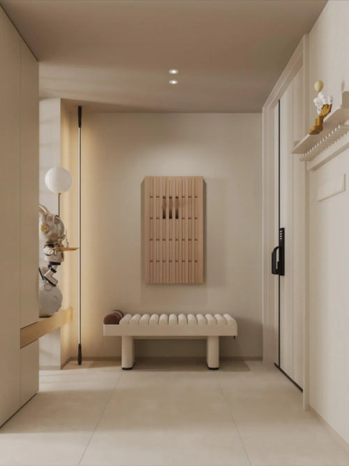 porte-manteau mural en bois pour vêtements et clés - vue 7 sur 18