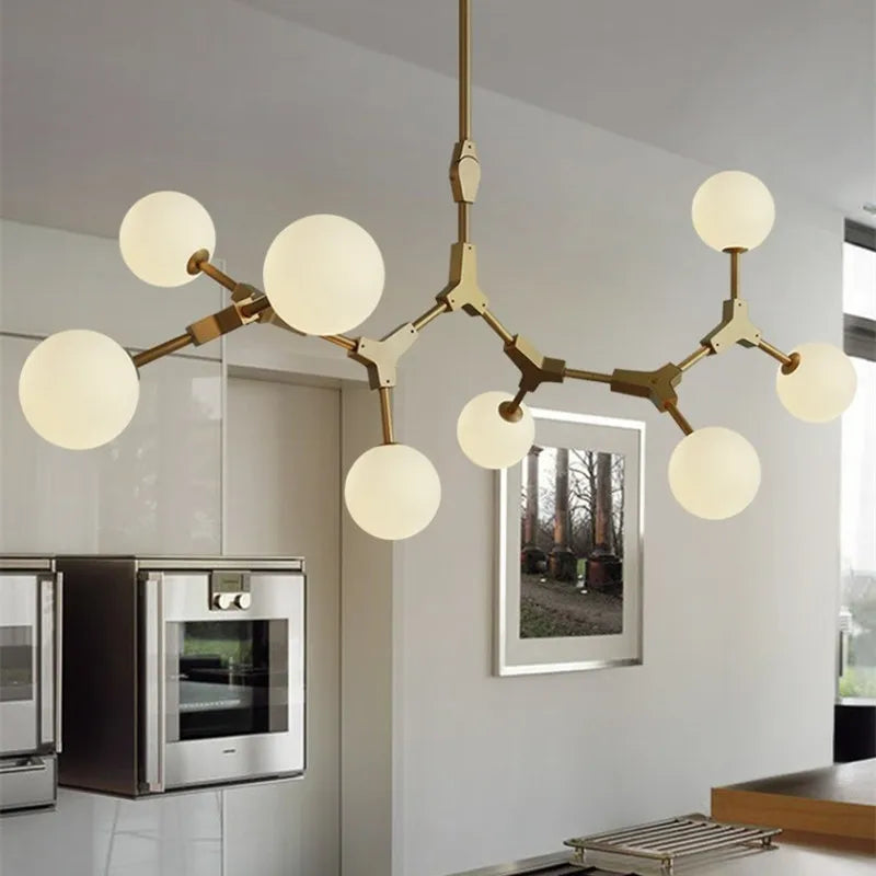 lustre nordique design en verre pour éclairage élégant - vue 3 sur 12