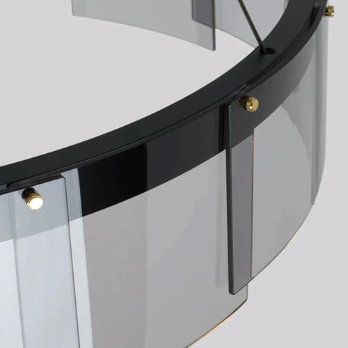 lustre moderne nordique en verre fumé led suspendu - vue 9 sur 9