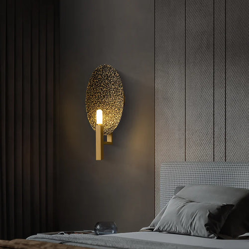 applique murale en cuivre design moderne avec lumières led dorées - vue 3 sur 6