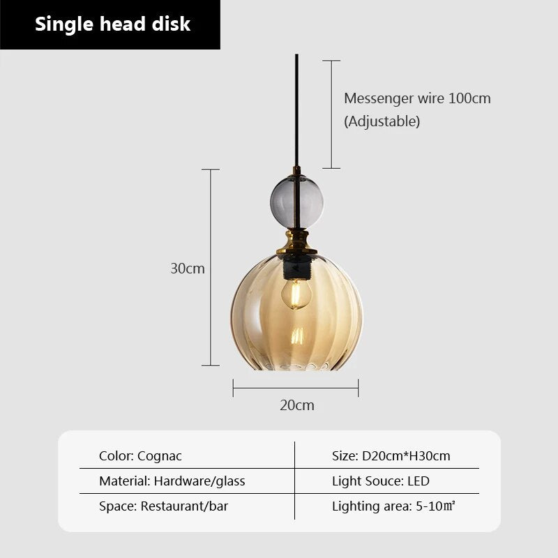 suspension bonbon verre luminaire déco maison - vue 11 sur 14