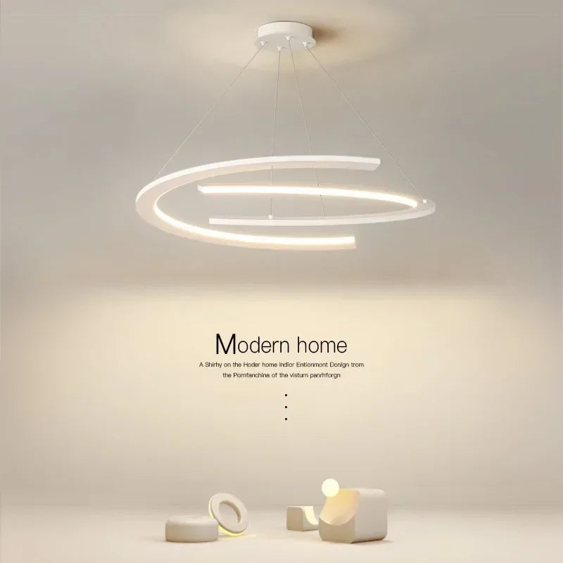 lustre led moderne pour décoration intérieure lumineuse - vue 4 sur 21