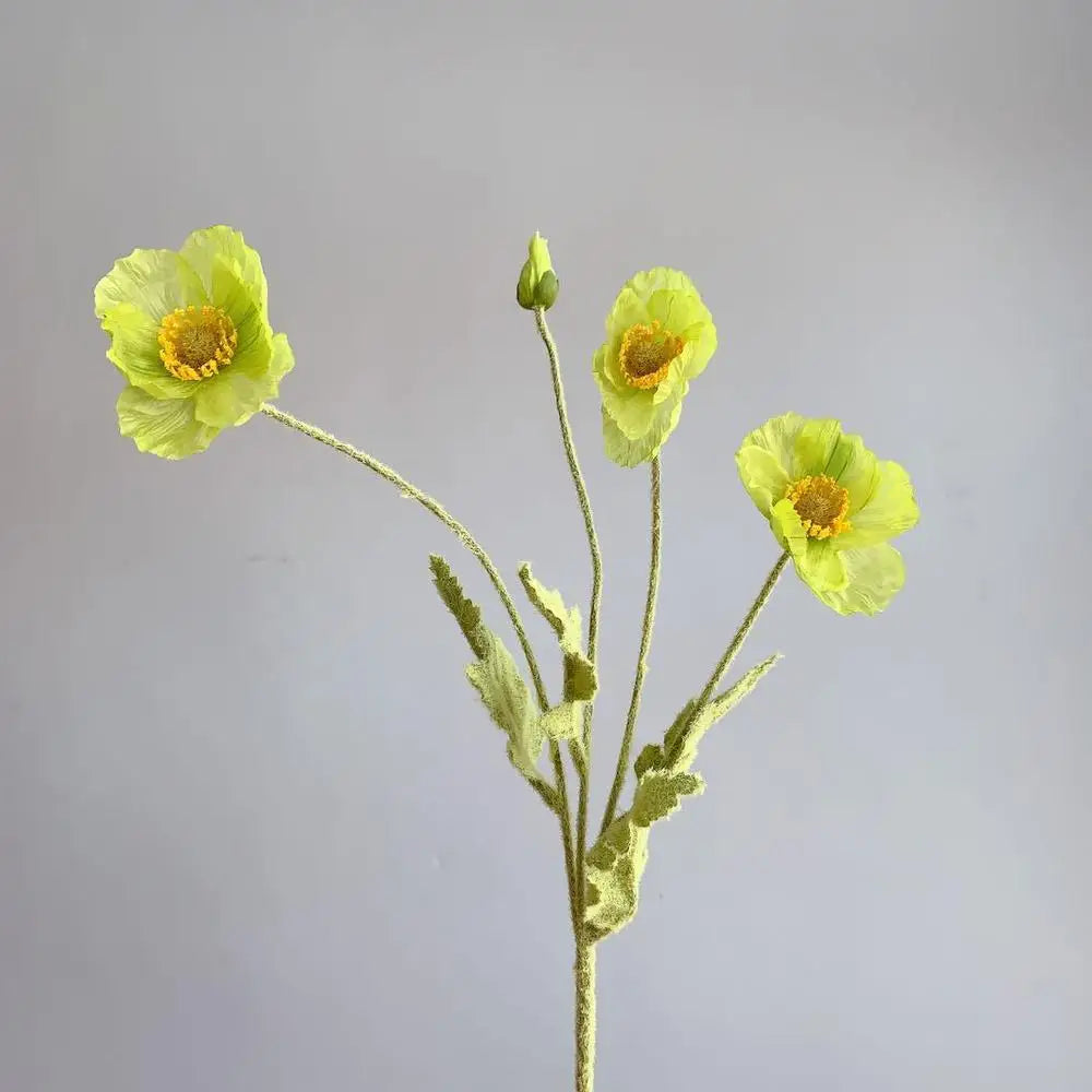 bouquet de fleurs artificielles pavot pour décoration maison jardin fête - vue 21 sur 26